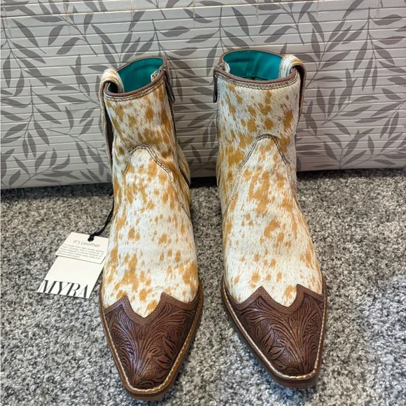 Myra Bag cowhide Western Ankle Boots - Picture 2 of 3